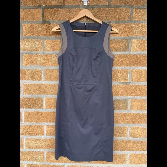 Peserico Gray Sheath Dress Size 44 IT US 8Sleeveless Italy - Picture 1 of 10